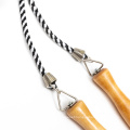 Wooden Handle Adjustable Cotton Rope Braided Skipping Rope